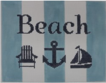 KKSG1 Beach with Adirondack Chair, Anchor & Sailboat-navy, pale blue, white