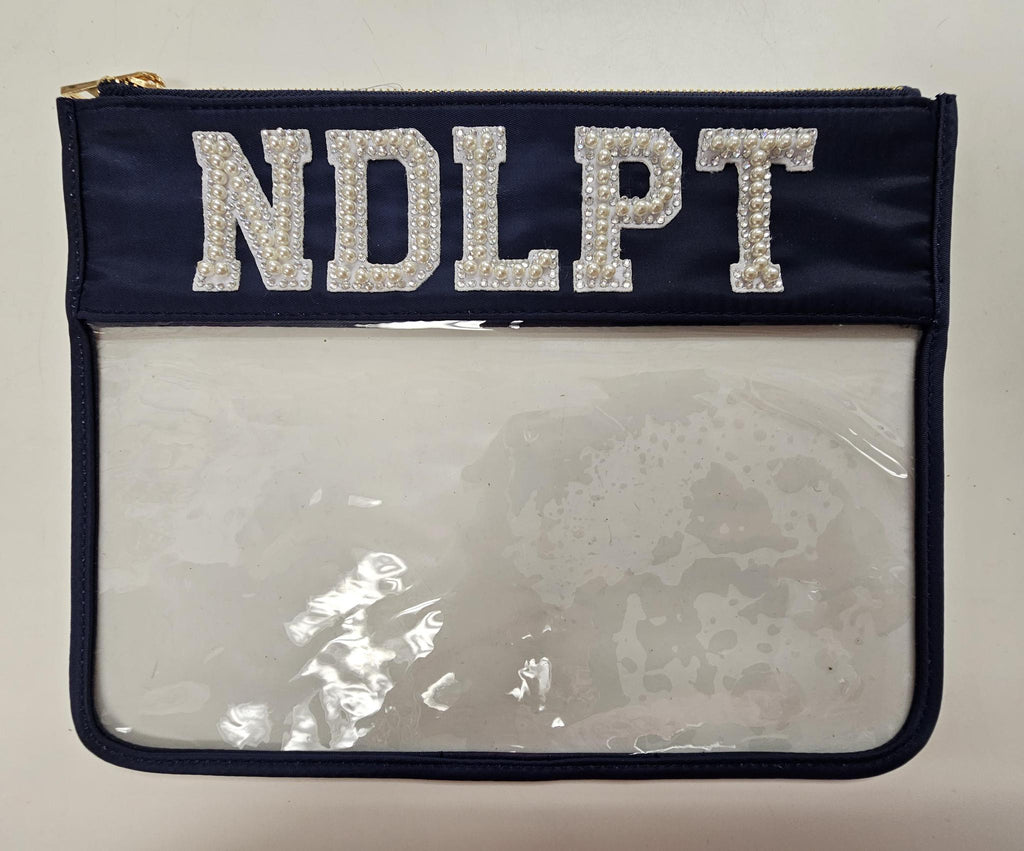 NDLPT Navy with pearls bag-small