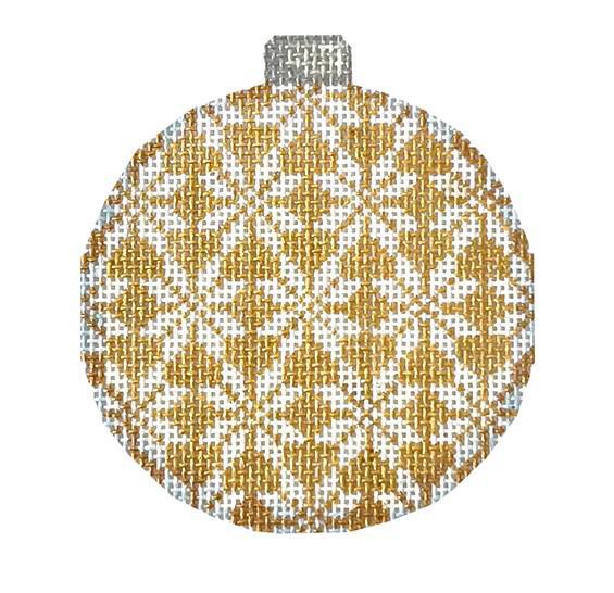 AT CT-1843 - Nordic Snowflake/Gold Ball Ornament