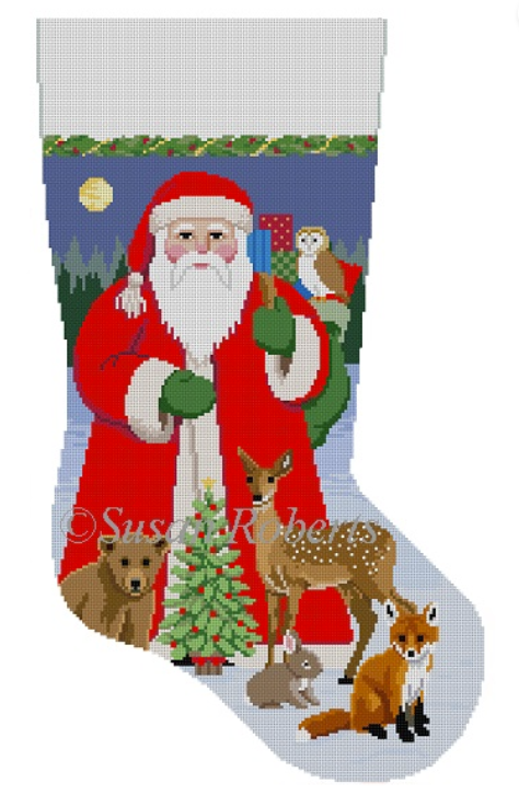 3243 Santa W/ Baby Forest Animals