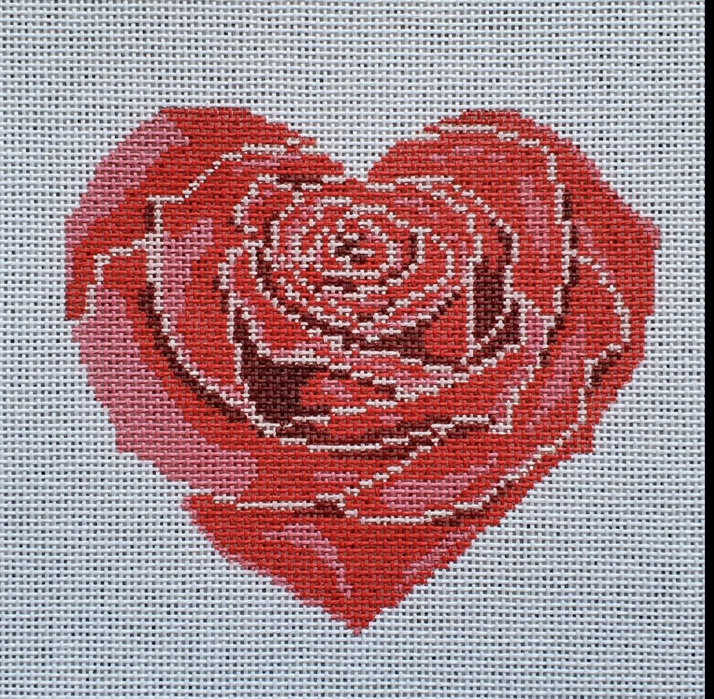 LL-ORN-11A Rose Heart Small Red