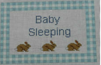 KKP199C Baby Sleeping Bunnies Blue Gingham