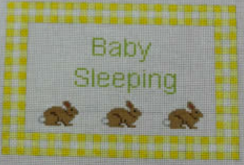 KKP199B Baby Sleeping Bunnies Yellow Gingham