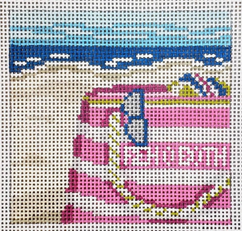 341-3 Pink Stripe Beach Tote Rehoboth