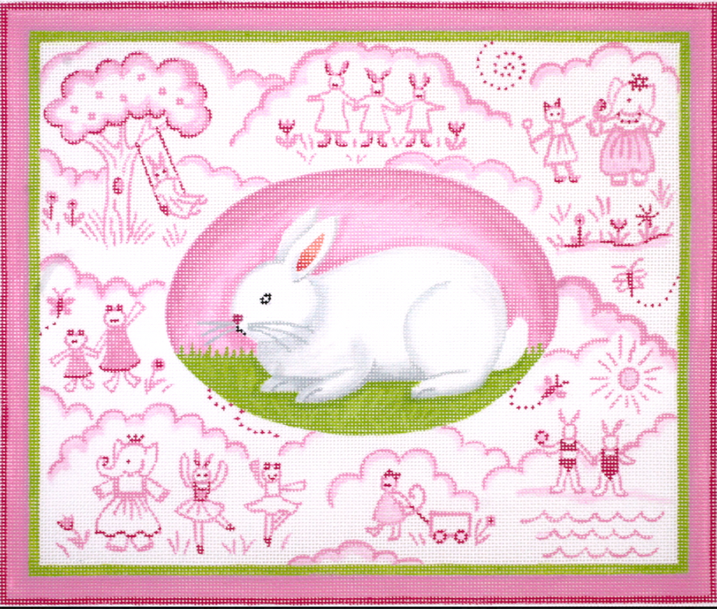 KR-PL-08 Pink Bunny Toile