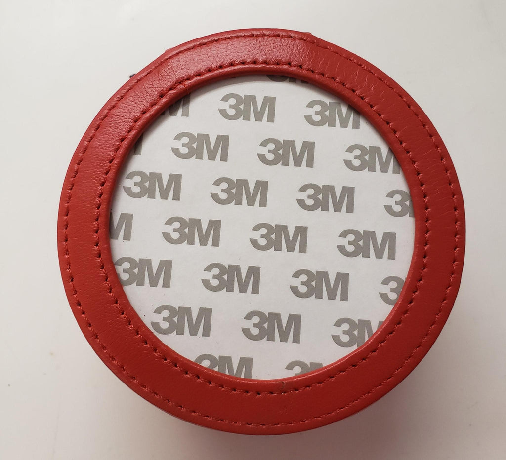 PE 4" Round Leather Case Red