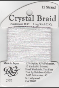CR01- WHITE PEARL Crystal Braid