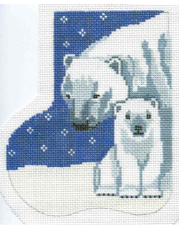 C801B Polar Bear and Baby Mini Sock