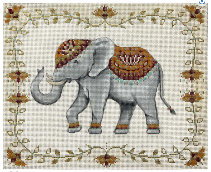 4487 Floral and Grey Elephant