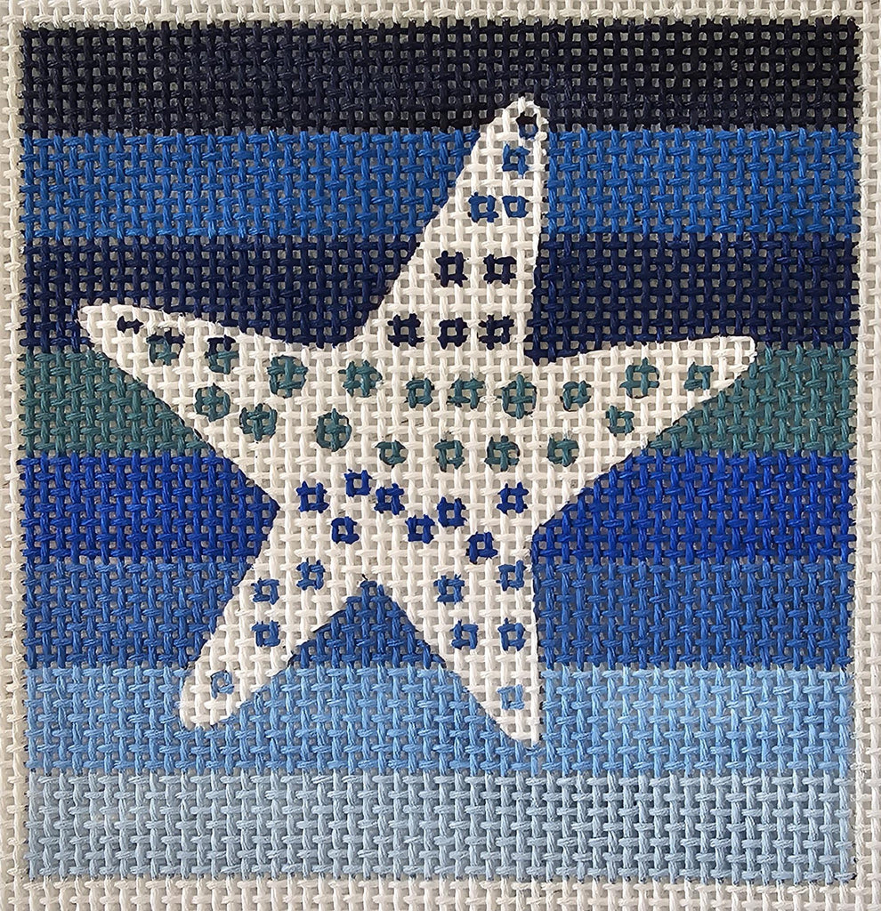 4473 Starfish on Blue Stripes