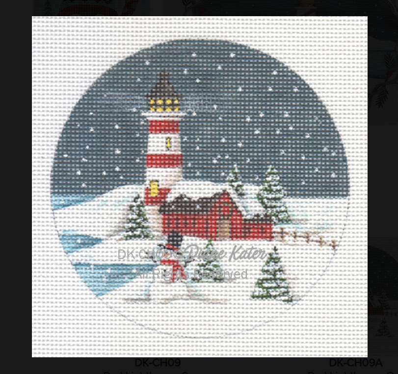 DKCH09A Christmas: Red Lighthouse Ornament