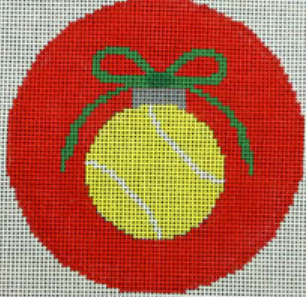 KK0202B Tennis Ball with Green Bow on Red