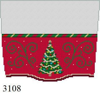 SR3108 Stocking Cuff, Christmas Tree