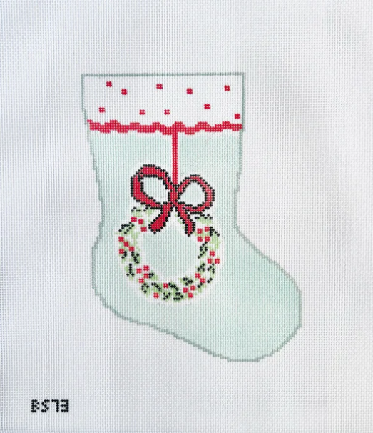 BS73 Wreath Ornament Sized Stocking Canvas
