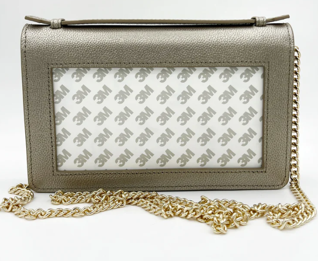 The Everyday Clutch - metallic taupe & gold chain