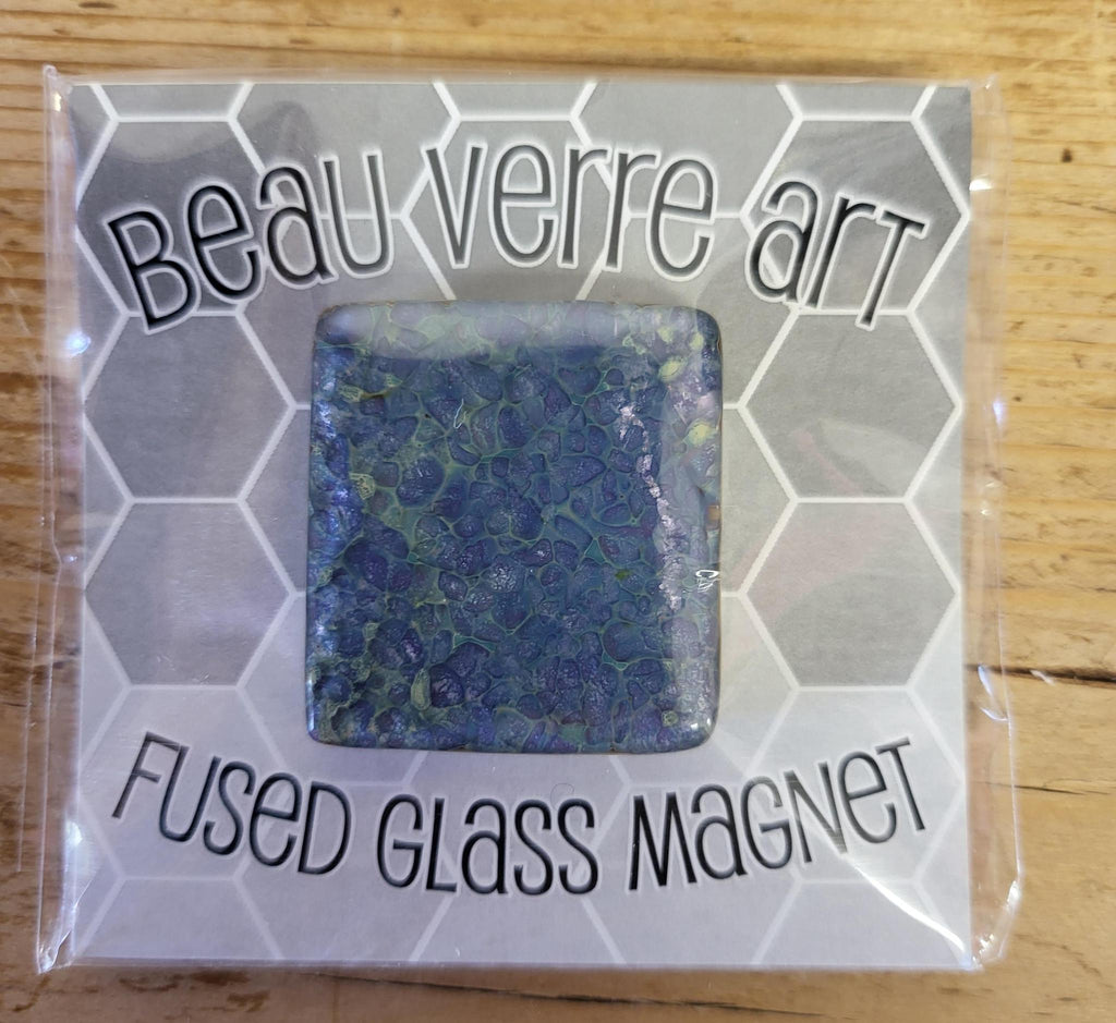 BVA Blue hues fused glass magnet