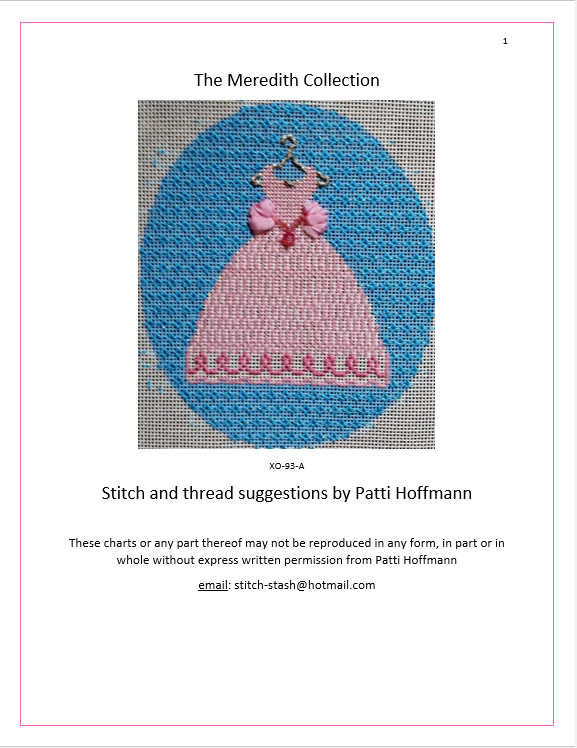 The Meredith Collection Pink Dress - stitch guide and thread kit