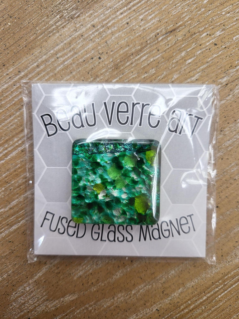 BVA Green infused glass magnet