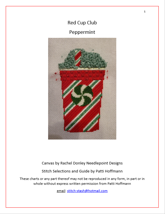 234 Red Cup Stitch Guide- Peppermint- Stitch Guide and Thread Kit