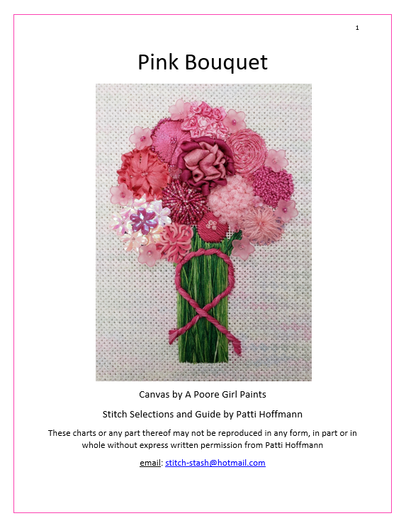Pink Bouquet - Stitch guide and thread kit