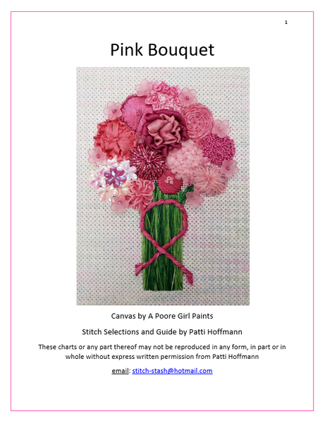 Pink Bouquet - Stitch guide and thread kit | Stitch-Stash