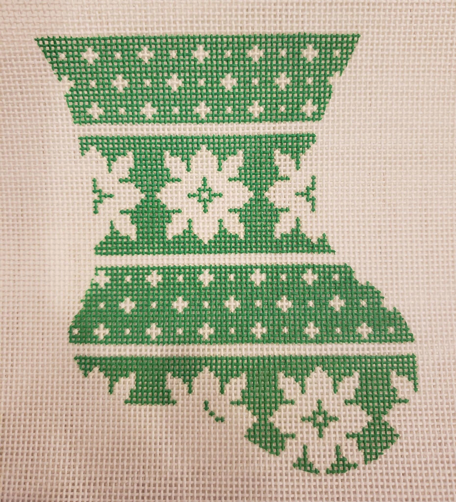 A123-6 Green Snowflake Mini Sock