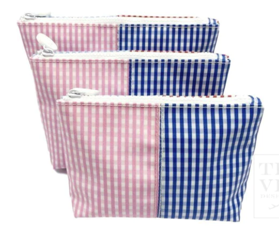 PATCH GINGHAM MINI COSMETIC BAG