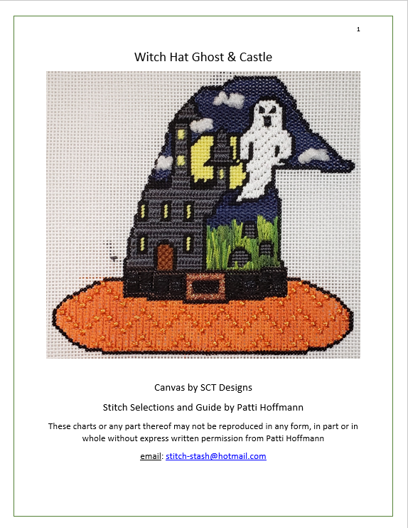 Witch Hat Ghost & Castle - stitch guide and thread kit