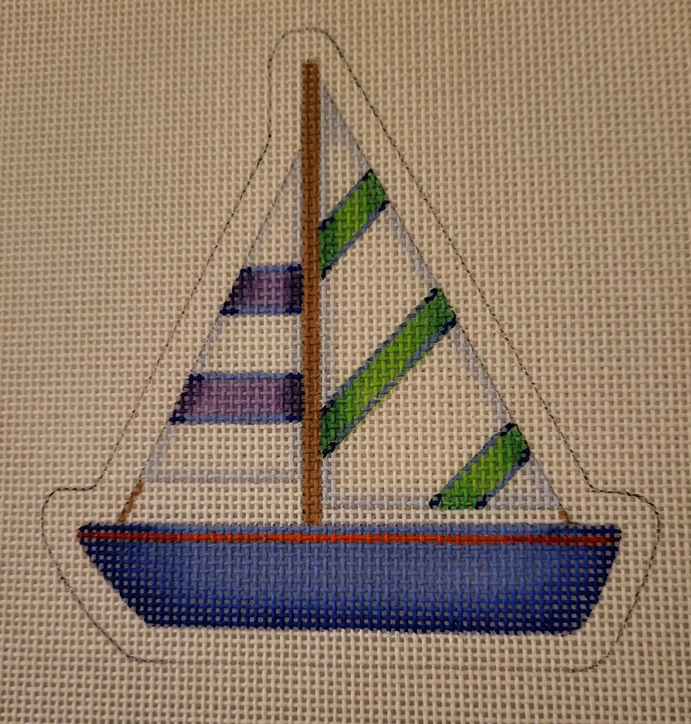 BB 1637 - By the Sea - Blue & Green Sailboat