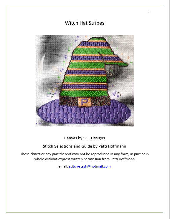 Witch Hat Stripes - stitch guide and thread kit