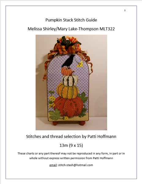 Melissa Shirley Stacked Pumpkins - stitch guide and thread kit | Stitch ...