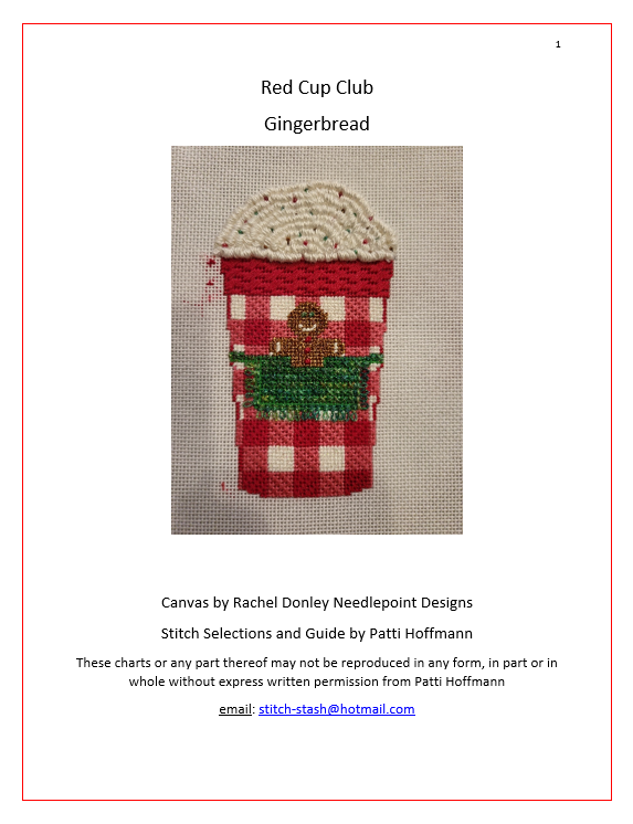 238 Red Cup Stitch Guide- Gingerbread- Stitch Guide and Thread Kit
