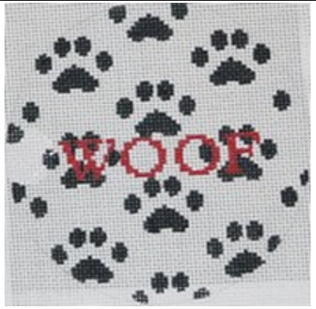 KKO134 Woof multi paw black and red