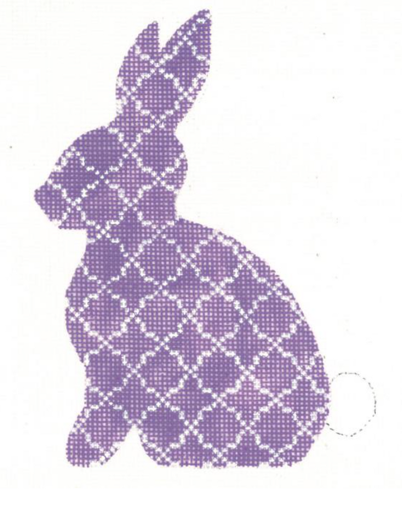 KC-KEA63-18 Lavender Quatrefoil Standing Hare