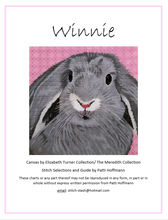 Floppy Eared Bunny on Pink - stitch guide and thread kit