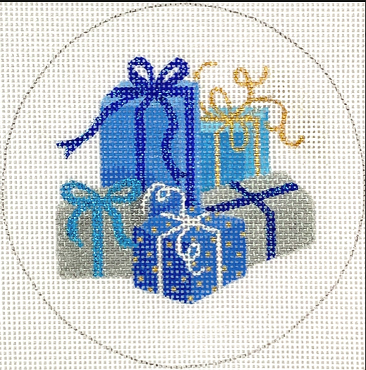 JM-09 Wrapped gifts - blue, silver & gold