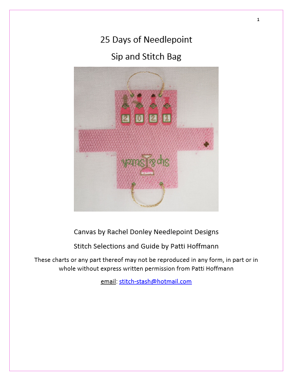 Sip and Stitch Bag - stitch guide and thread kit