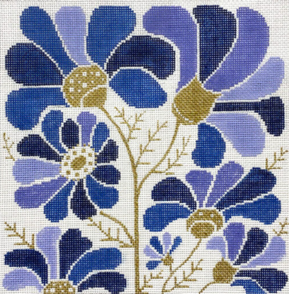 4453, Blue Modern Floral