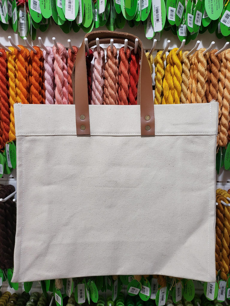 Canvas Tote with Leather Handles
