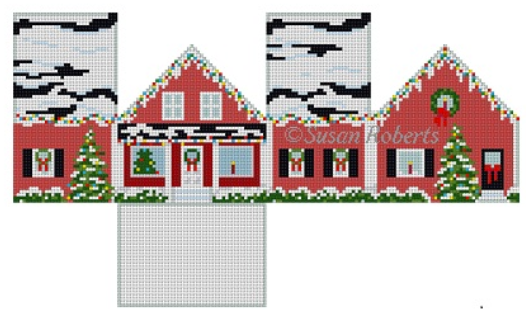 5527 Red Christmas House Mini House