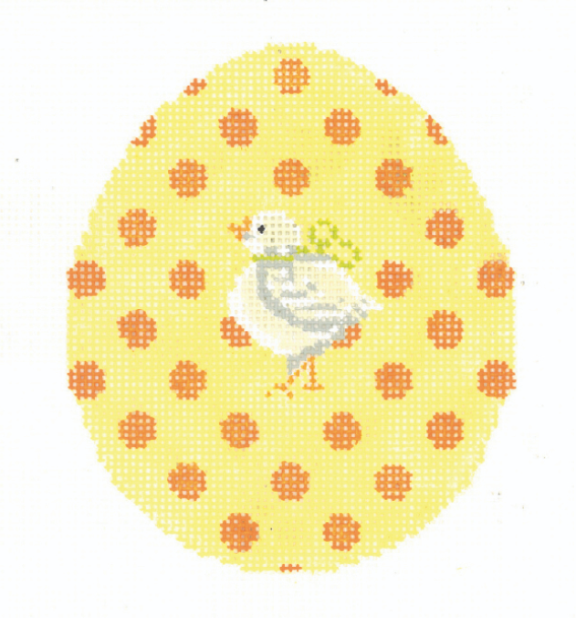 KC-KEA51-18 Orange Polka Dot on Yellow Chick Egg